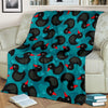 Black Duck Mallard Pattern Print Blanket-grizzshop