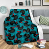 Black Duck Mallard Pattern Print Blanket-grizzshop