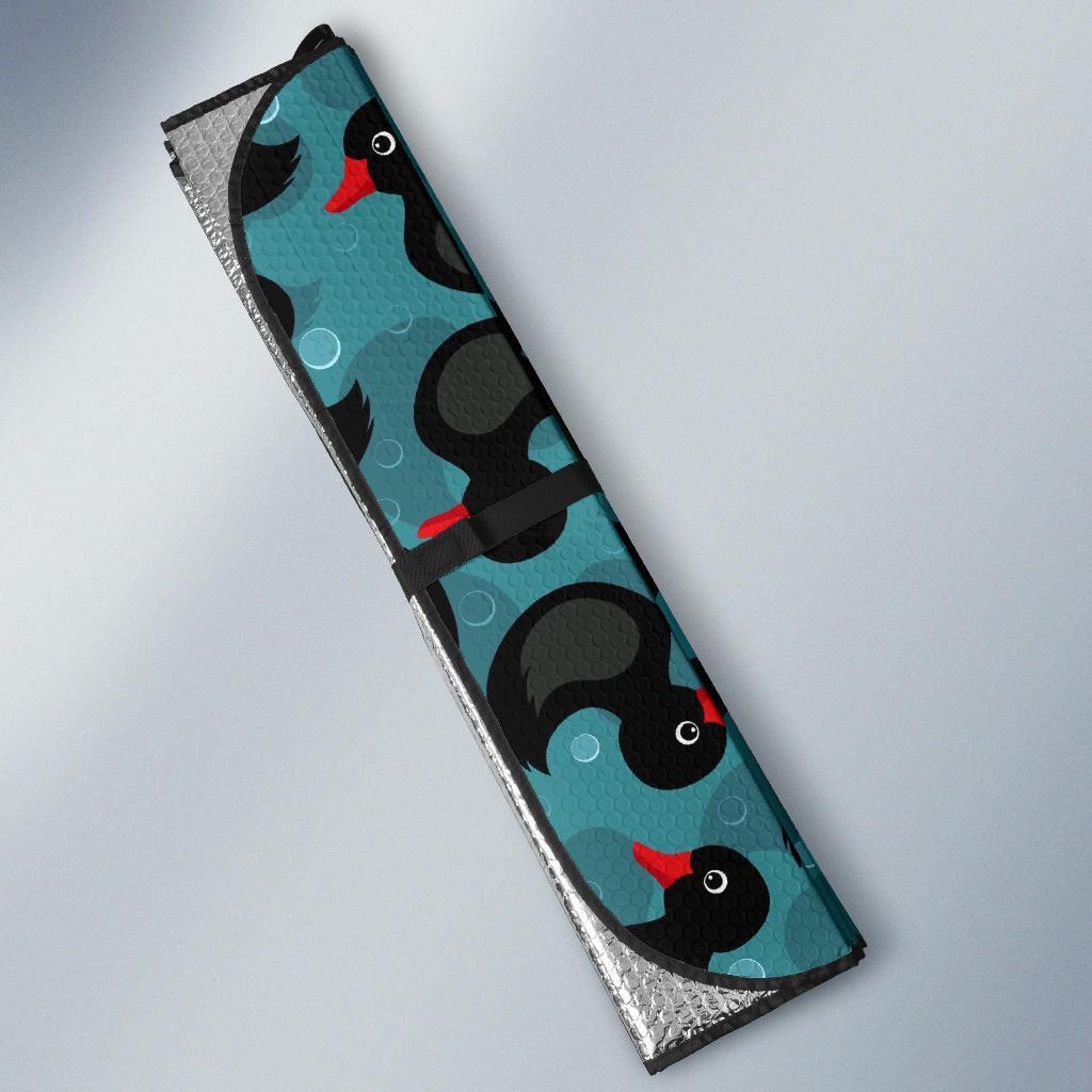 Black Duck Mallard Pattern Print Car Sun Shade-grizzshop
