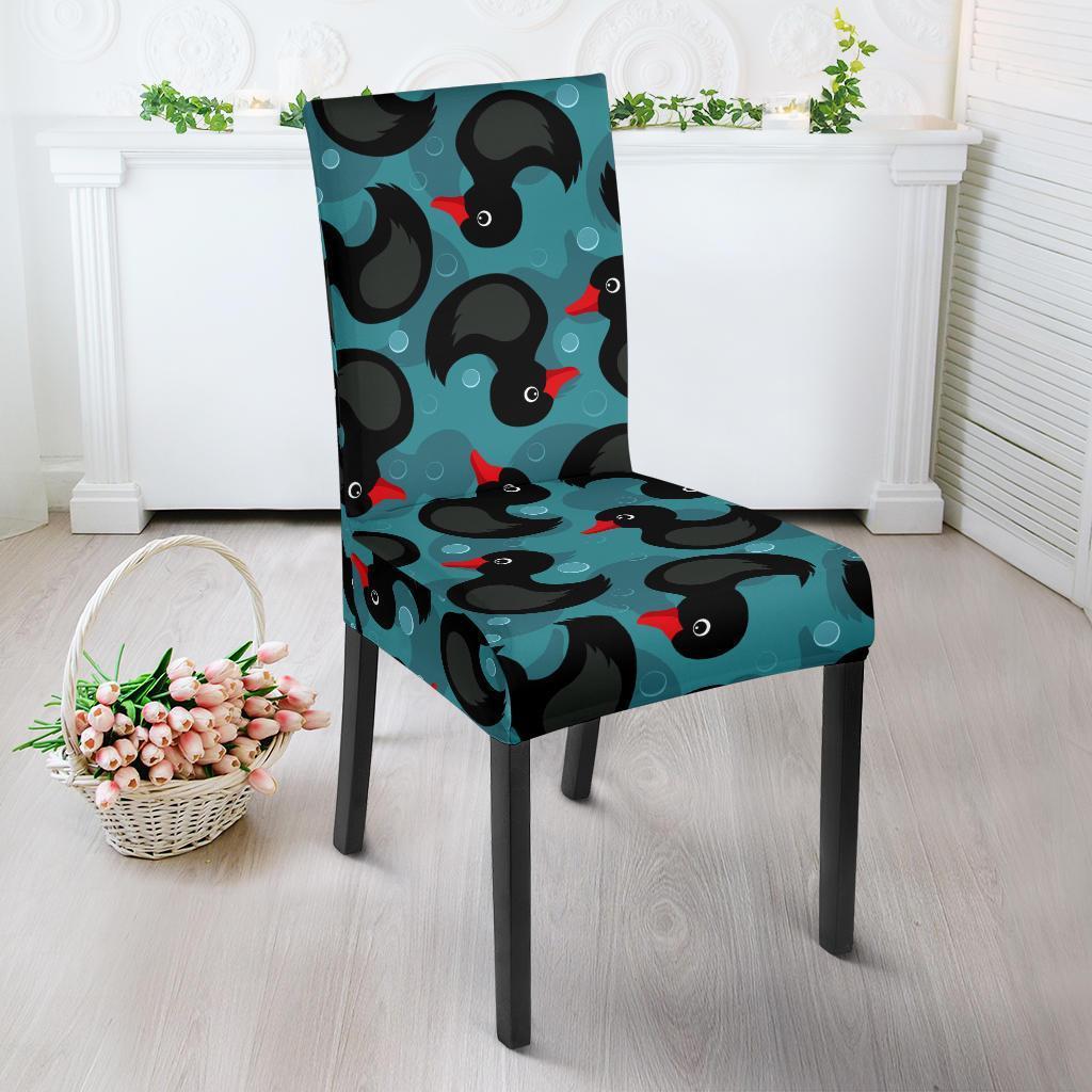 Black Duck Mallard Pattern Print Chair Cover-grizzshop