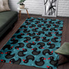 Black Duck Mallard Pattern Print Floor Mat-grizzshop