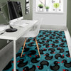 Black Duck Mallard Pattern Print Floor Mat-grizzshop