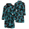 Black Duck Mallard Pattern Print Men Long Robe-grizzshop