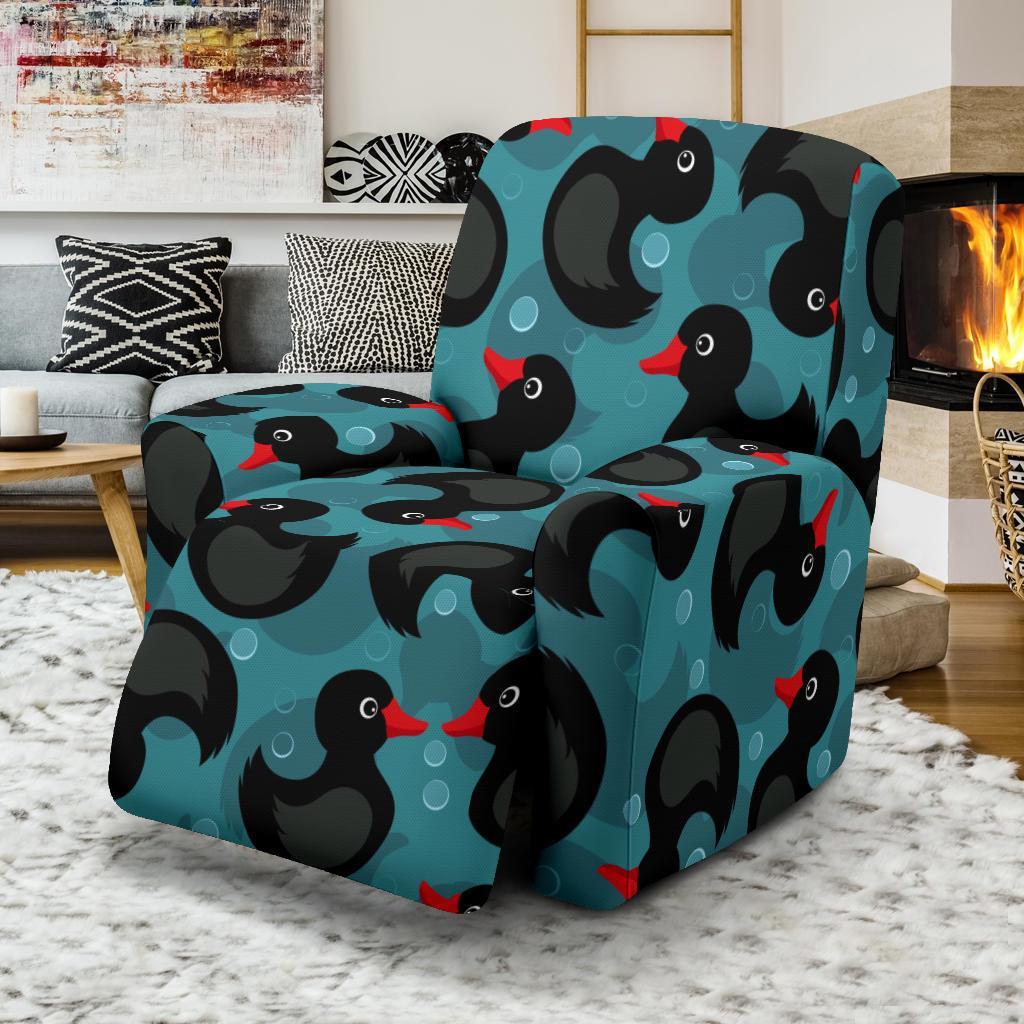 Black Duck Mallard Pattern Print Recliner Cover-grizzshop