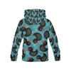 Black Duck Mallard Pattern Print Women Pullover Hoodie-grizzshop