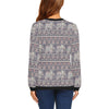 Black Elephant Aztec Pattern Print Women Crewneck Sweatshirt-grizzshop