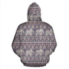 Black Elephant Aztec Pattern Print Women Men Pullover Hoodie-grizzshop