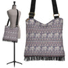 Black Elephant Aztec Pattern Prints Crossbody Bags-grizzshop