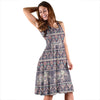 Black Elephant Aztec Pattern Prints Dress-grizzshop