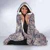 Black Elephant Aztec Pattern Prints Hooded Blanket-grizzshop