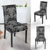 Black Elephant Mandala Print Chair Cover-grizzshop