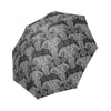 Black Elephant Mandala Print Foldable Umbrella-grizzshop