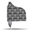 Black Elephant Mandala Print Hooded Blanket-grizzshop