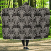 Black Elephant Mandala Print Hooded Blanket-grizzshop