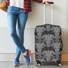 Black Elephant Mandala Print Luggage Cover Protector-grizzshop