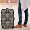 Black Elephant Mandala Print Luggage Cover Protector-grizzshop