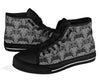 Black Elephant Mandala Print Men Women's High Top Shoes-grizzshop