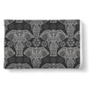 Black Elephant Mandala Print Throw Blanket-grizzshop