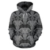 Black Elephant Mandala Print Women Men Pullover Hoodie-grizzshop