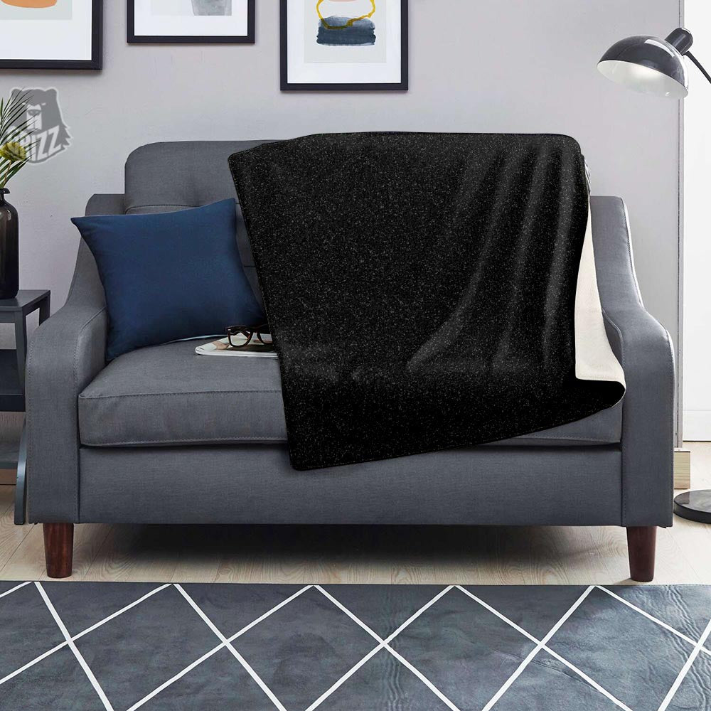 Black Glitter Texture Print Blanket-grizzshop