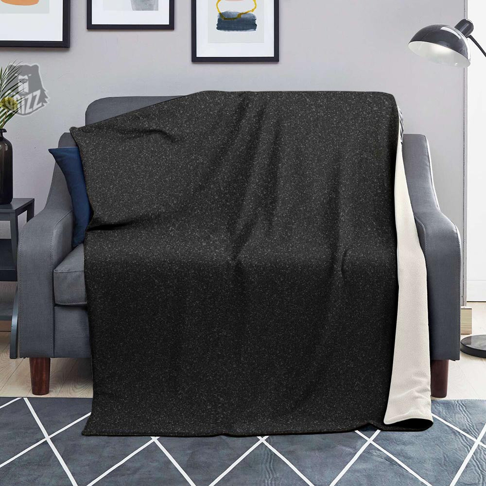 Black Glitter Texture Print Blanket-grizzshop