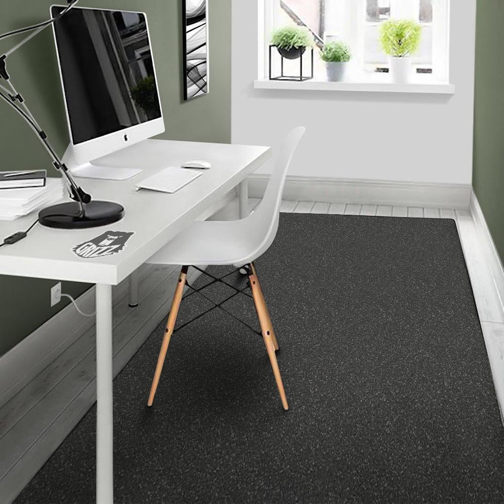 Black Glitter Texture Print Floor Mat-grizzshop