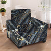 Black Gold Cracked Marble Armchair Cover-grizzshop