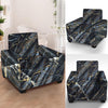 Black Gold Cracked Marble Armchair Cover-grizzshop