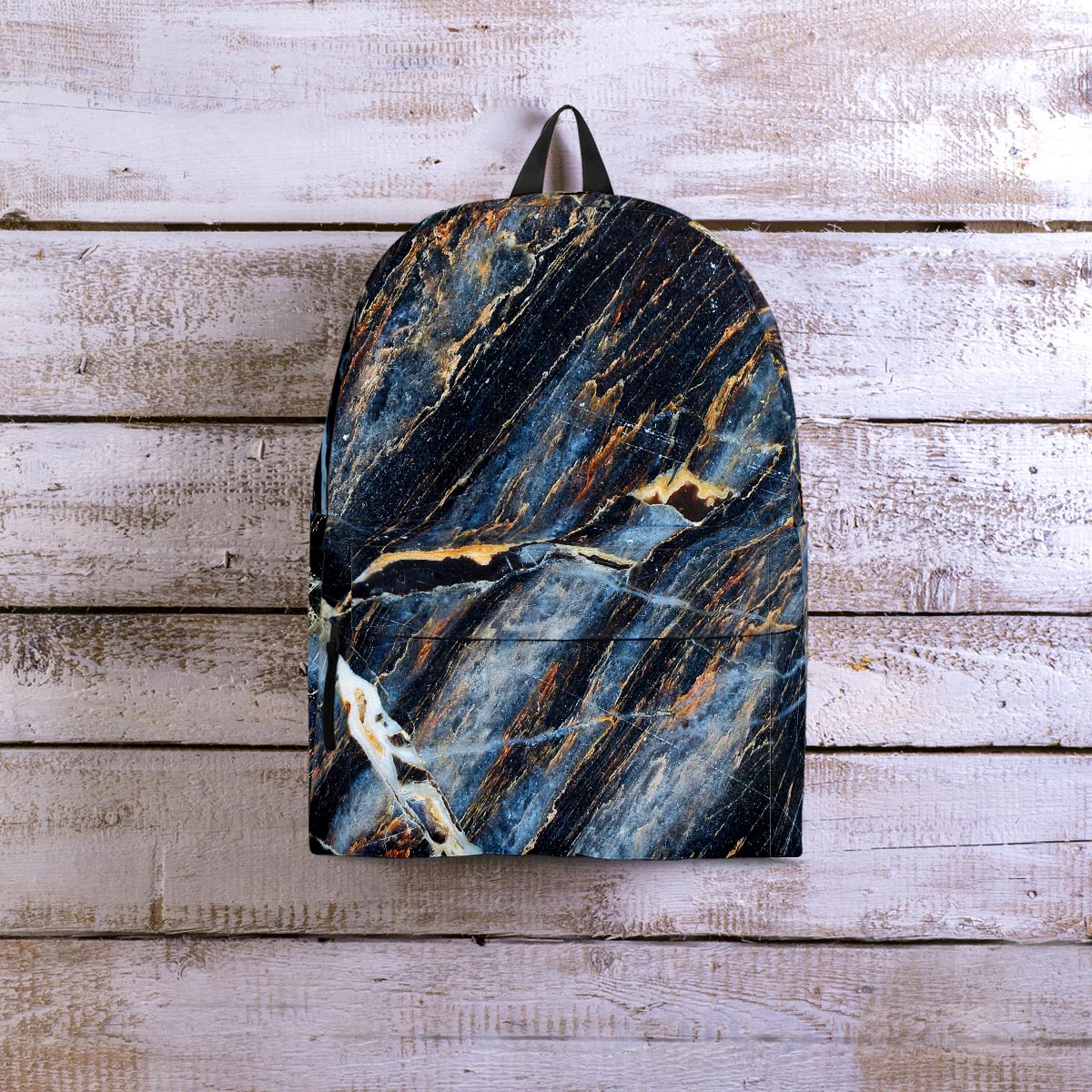 Black Gold Cracked Marble Backpack-grizzshop