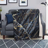 Black Gold Cracked Marble Blanket-grizzshop