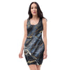 Black Gold Cracked Marble Bodycon Dress-grizzshop