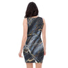 Black Gold Cracked Marble Bodycon Dress-grizzshop