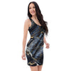 Black Gold Cracked Marble Bodycon Dress-grizzshop