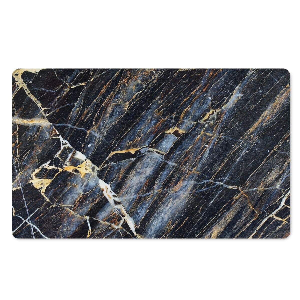 Black Gold Cracked Marble Door Mat-grizzshop