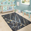 Black Gold Cracked Marble Floor Mat-grizzshop