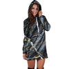 Black Gold Cracked Marble Hoodie Dress-grizzshop