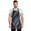 Black Gold Cracked Marble Men's Apron-grizzshop