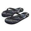 Black Gold Cracked Marble Men's Flip Flops-grizzshop