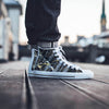 Black Gold Cracked Marble Men's High Top Shoes-grizzshop