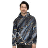 Black Gold Cracked Marble Men's Hoodie-grizzshop