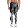 Black Gold Cracked Marble Men's Leggings-grizzshop