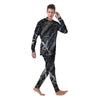 Black Gold Cracked Marble Men's Pajamas-grizzshop