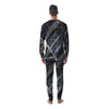 Black Gold Cracked Marble Men's Pajamas-grizzshop