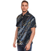 Black Gold Cracked Marble Men's Short Sleeve Shirt-grizzshop