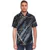 Black Gold Cracked Marble Men's Short Sleeve Shirt-grizzshop