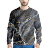 Black Gold Cracked Marble Men's Sweatshirt-grizzshop