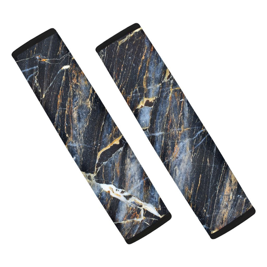 Black Gold Cracked Marble Seat Belt Cover-grizzshop