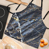 Black Gold Cracked Marble Women's Apron-grizzshop