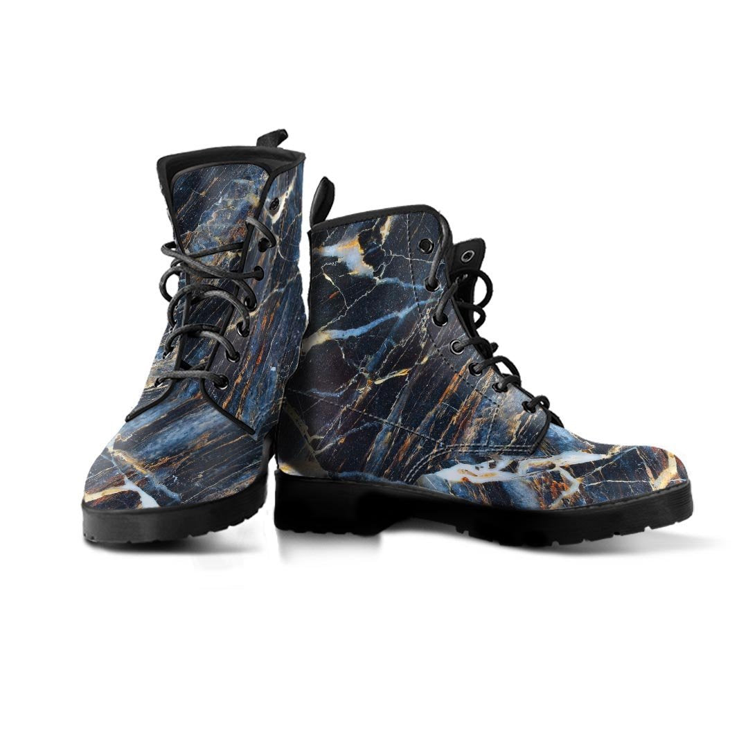 Black Gold Cracked Marble Women's Boots-grizzshop