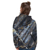 Black Gold Cracked Marble Women's Hoodie-grizzshop